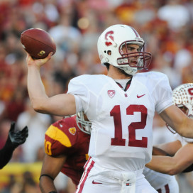 Before leading the Indianapolis Colts to three-straight playoff appearances, Andrew Luck '12 (above) brought Stanford football back to national relevance and was a two-time Heisman Trophy runner up. (MICHAEL LIU/The Stanford Daily)