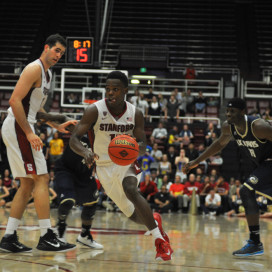 Junior guard Marcus Allen has been sidelined indefinitely with a stress fracture in his right foot. (RAHIM ULLAH/The Stanford Daily)