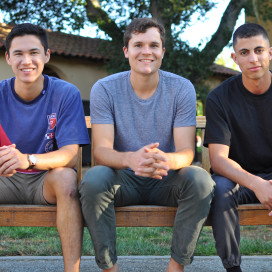 From left to right: Nick Burakoff, Freddy Avis and Manolis Sueuega. (Rahim Ullah/THE STANFORD DAILY)