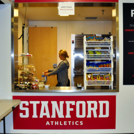 The Farm Stand opened in Maples Pavilion earlier this month. (ALLISON HARMAN/The Stanford Daily)