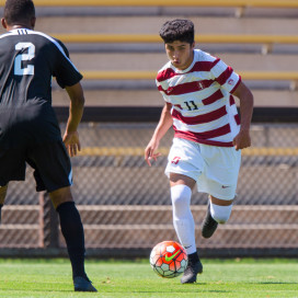 Stanford, CA - September 20, 2015: Amir Bashti during the Stanford vs Davidson men's soccer match in Stanford, California.  The Cardinal defeated the Wildcats 1-0 in overtime.