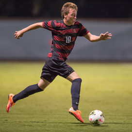 STANFORD, CA - October 8, 2014: The Stanford Cardinal vs San Diego State Aztec's men's soccer match in Stanford, California. Final score, Stanford 2, San Diego State 0.