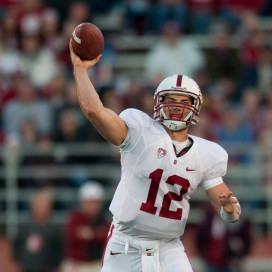 In Stanford’s 2011 matchup against Colorado, Andrew Luck ’12 (above) threw for 370 yards, 3 touchdowns and completed 77 percent of his passes. He went on to be the Heisman Trophy runner-up later that season and led Stanford to its second straight BCS bowl appearance. (DON FERIA/isiphotos.com)