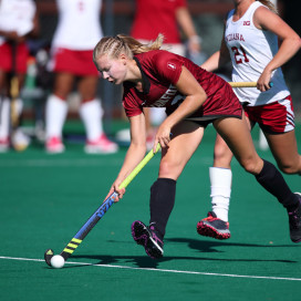 Sophomore attacker Katie Keyser (above) notched Stanford's only goal of its American East Championship semifinal against Maine. Despite dominating play, the Cardinal were unable to find the back of the net, and ultimately lost 2-1 in overtime. (HECTOR GARCIA MOLINA/stanfordphoto.com).