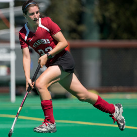 Senior midfielder Maddie Secco (above), scored one of her team-leading eight goals in the Cardinal's victory over Duke earlier and the season. (BOB DREBIN/isiphotos.com)