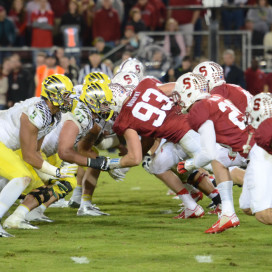 The Stanford Cardinal football team defeat the Oregon Ducks 26-20 in Stanford, California on November 7th, 2013.