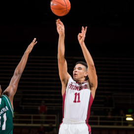 Stanford, CA - November 13, 2015: Stanford Men's Basketball vs Wisconsin-Green Bay. Final score Stanford 93   Wisconsin 89.