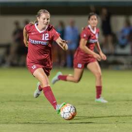 STANFORD, CA - The Stanford Cardinal women's soccer team vs the Penn State Nittany Lions in a match at Cagan Stadium in Standford, CA. Final score, Stanford Cardinal 0, Penn State Nittany Lions 2.