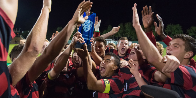 Men’s soccer beats Cal, celebrates second consecutive conference title