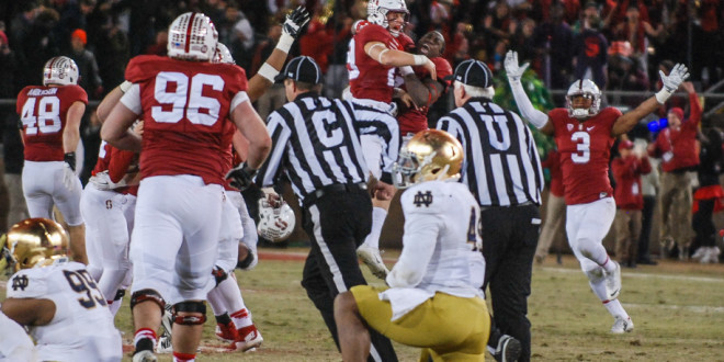 Hogan, Cajuste have tremendous Senior Night as Stanford stuns Notre Dame in thriller