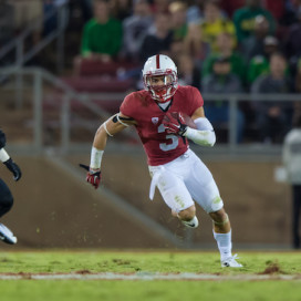 Stanford, CA - November 14, 2015:  Stanford vs University of Oregon football game at Stanford Stadium. The Ducks prevailed over the Cardinal 38-36.
