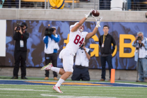 BERKELEY, CA - November 22, 2014: The Big Game. The Stanford Cardinal vs the Cal Golden Bears in Berkeley, California. Final score, Stanford Cardinal 38, Cal Golden Bears 17.