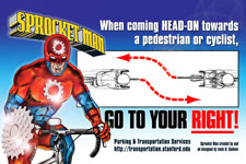 Slide: Go to your right when approaching a cyclist head-on