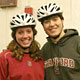 two students wearing helmets