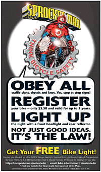 Sprocket Man bike light giveaway poster