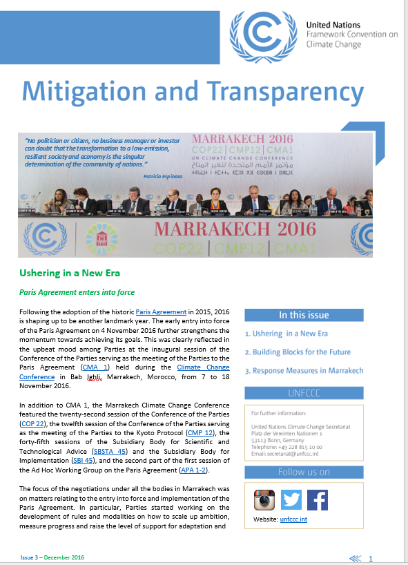 Mitigation and Transparency newsletter edition 3 screenshot