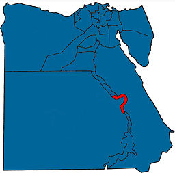 Map of Egypt with Qena highlighted