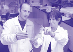 Dr. Rabinovitch in lab with student