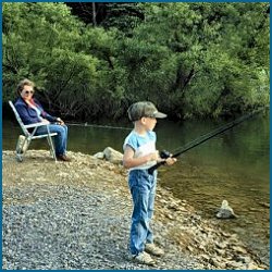 Little boy fishing