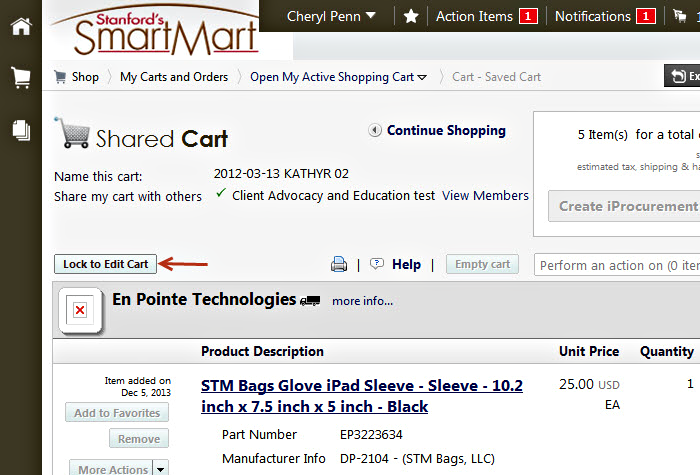 screen shot: shop / my carts and orders / view draft shopping carts navigation menu