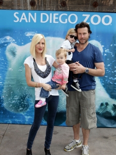 Tori Spelling, Dean McDermott and their children attend the re-launch of the Polar Bear Plunge at the San Diego Zoo on March 26, 2010