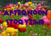 gamble garden flowers with afternoon storytime text