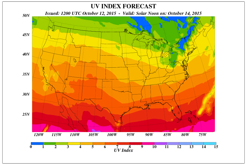 UV Index forecast map