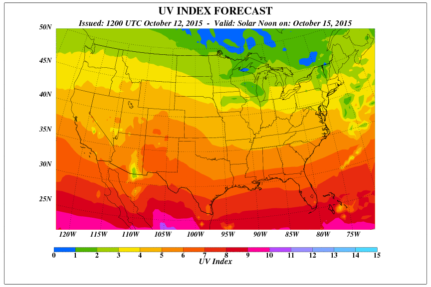 UV Index forecast map