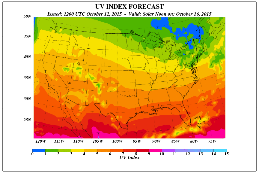 UV Index forecast map