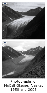 Photographs of McCall Glacier, Alaska, 1958 and 2003