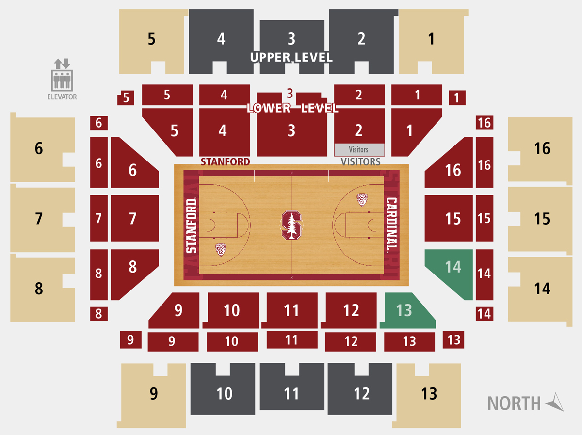 2016-17 Stanford Basketball Maples Pavilion Pricing Map 