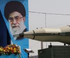 A Sajjil missile is displayed by Iran's Revolutionary Guard, September 21, 2012. 
