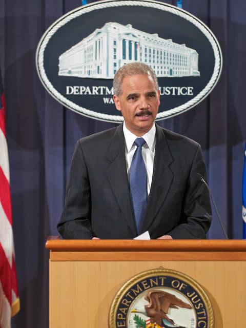 Attorney General Eric H. Holder Jr. at the Operation Delego Press Conference.