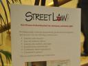 Street Law program information greeting awards dinner guests.