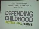 One of the signs directing grantees to the Defending Childhood meeting.