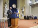AG Holder delivers remarks at the installation ceremony for AAGs Virginia Seitz and Lisa Monaco.
