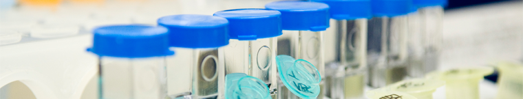 Close up of test tubes in a lab