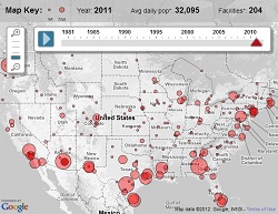 Map: The U.S. Immigration Detention Boom from Frontline/PBS