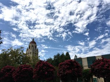 photo of Landau building and Hoover Tower