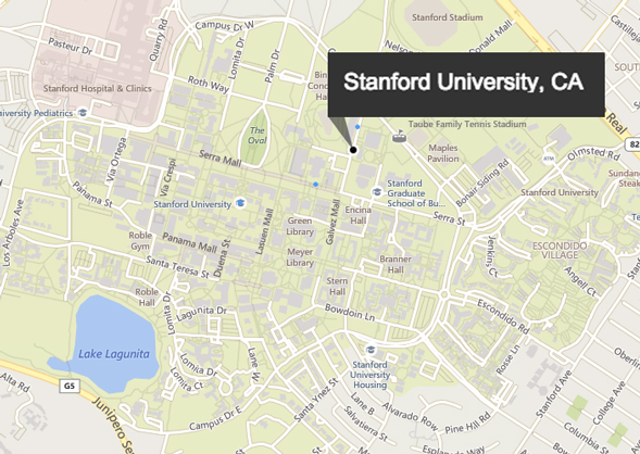 Location of Stanford Campus on a map
