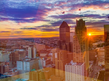 The skyline of Newark, N.J.