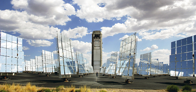 Field of solar concentrators in New Mexico