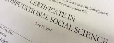 paper certificate showing completion of the computational social science program