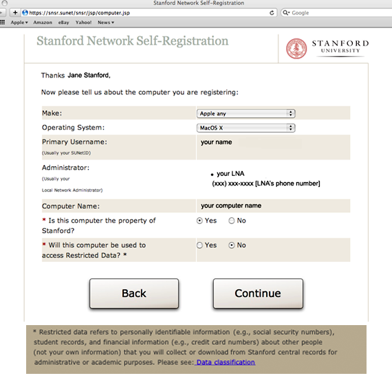 self-registration description page