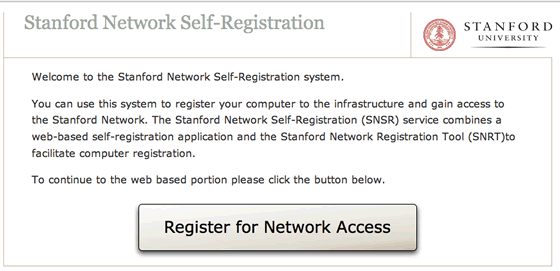 begin network self-registration