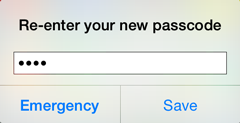 re-enter your new passcode