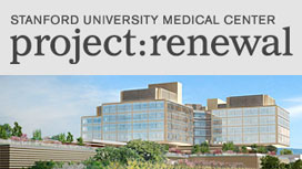 Stanford University Medical Center project: renewal. 3D rendering of a building.