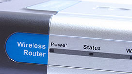 Photo of a wireless router front panel