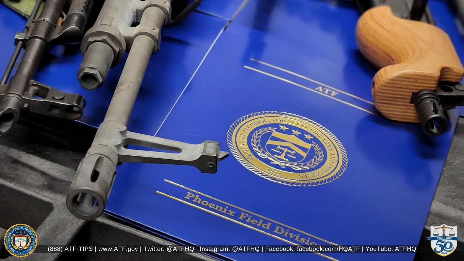 Stock image of firearms in ATF's possession at the Phoenix Field Division.