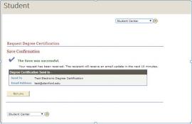 Axess Certifcation confirmation page